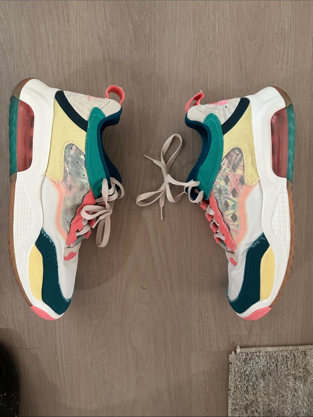Jordan Multicolor Fashion Sneakers - White, Teal & Coral